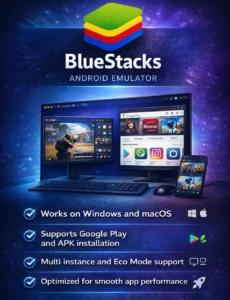 BlueStacks Android Emulator Features Infographics