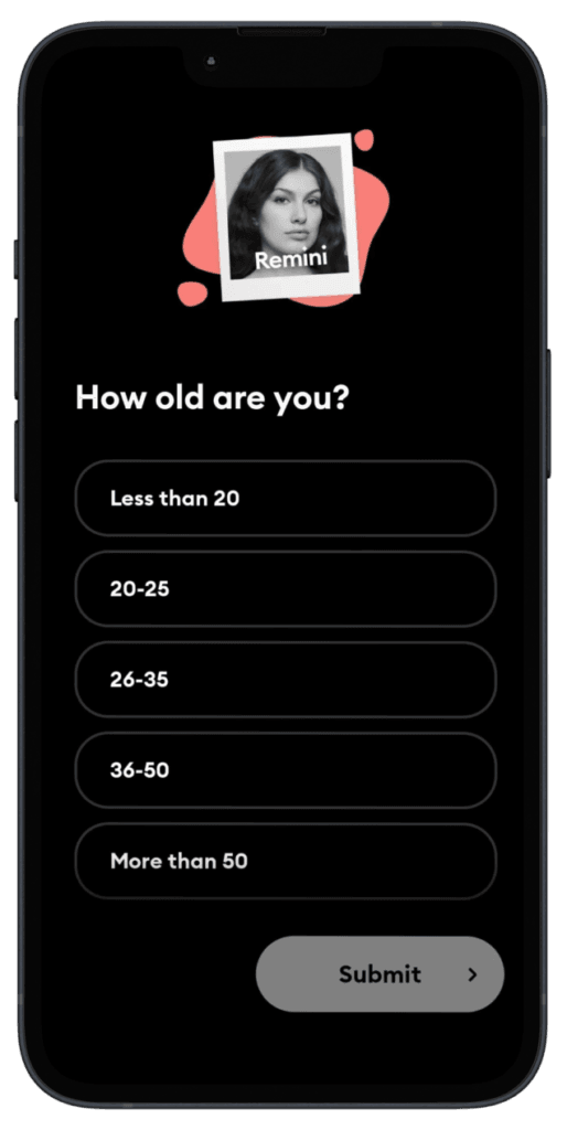 How to set your age for remini ai app