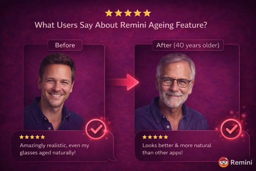 Remini ai age progression feature review