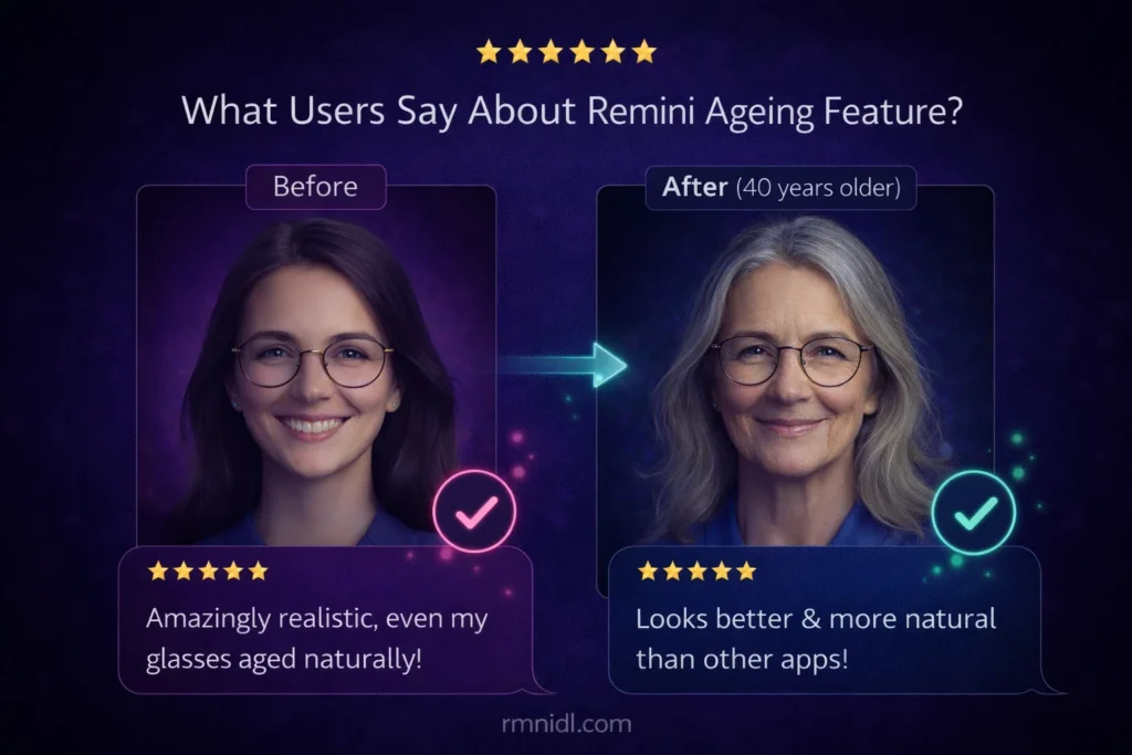 Remini ai age progression feature review
