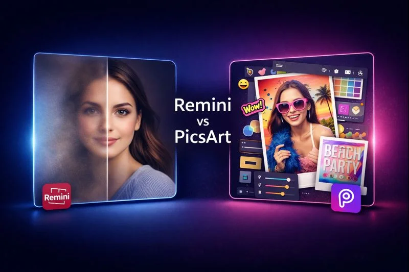 Remini AI vs PicsArt App Features Comparison