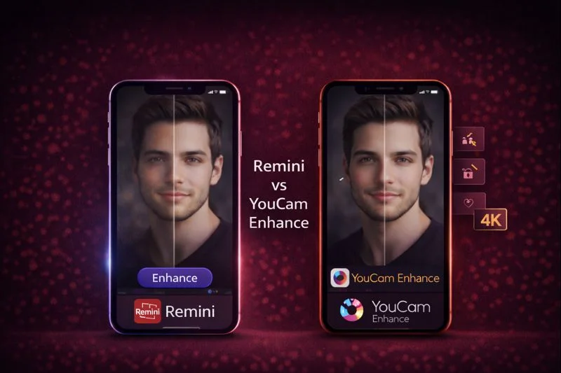 Remini AI vs YouCam Enhance All Features Comparison